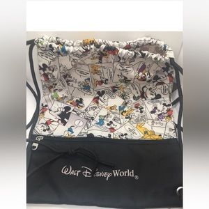 Authentic Walt Disney World Drawstring Bag Vintage Comic Design￼
